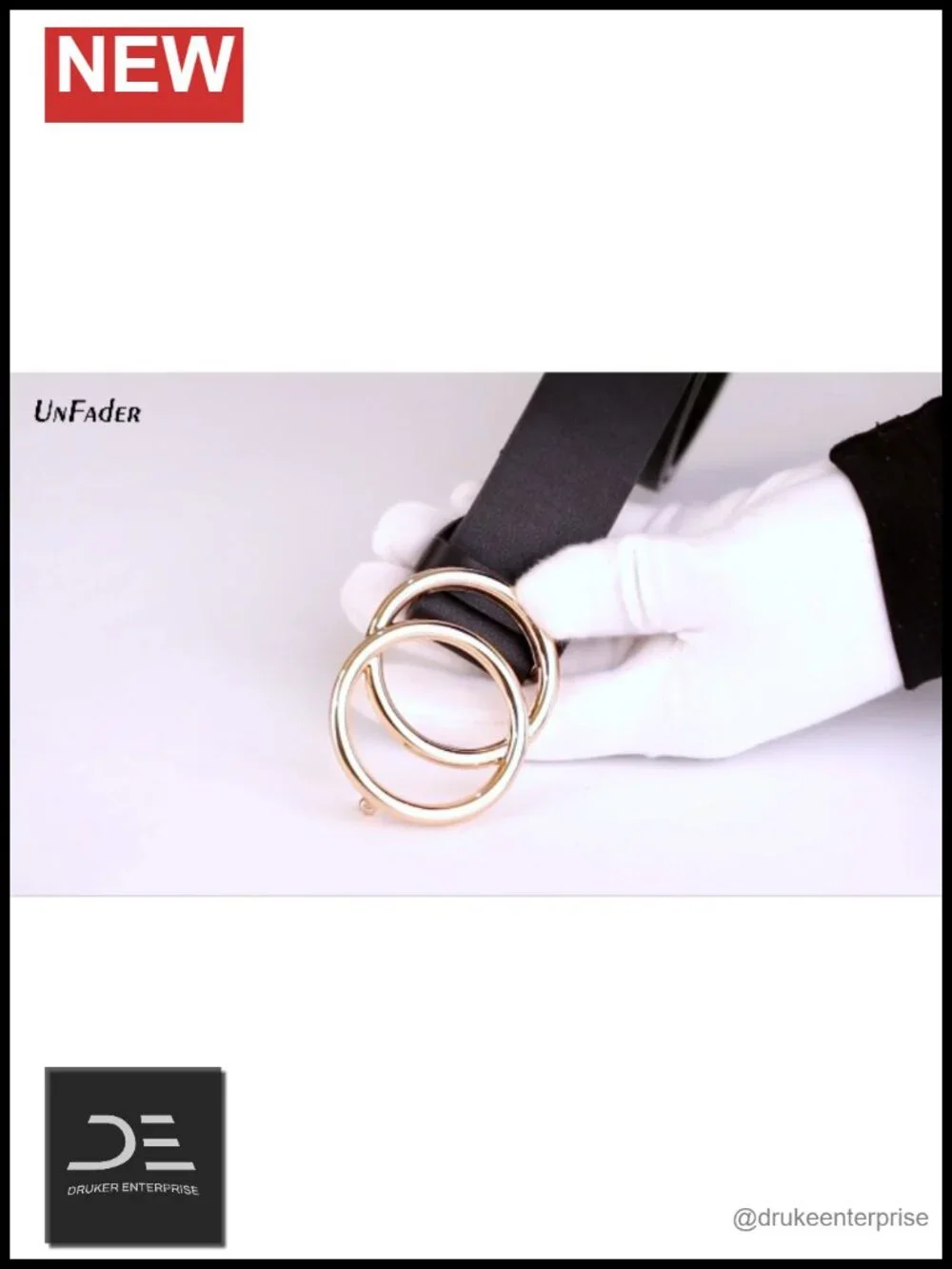 Pack 2 Faux Leather O-Ring Buckle Belts for Women
